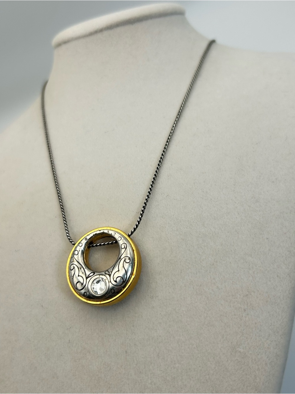 Brighton Aries Necklace 17" Two-tone Gold Silver Plated Swarovski Crystal - Picture 3 of 12
